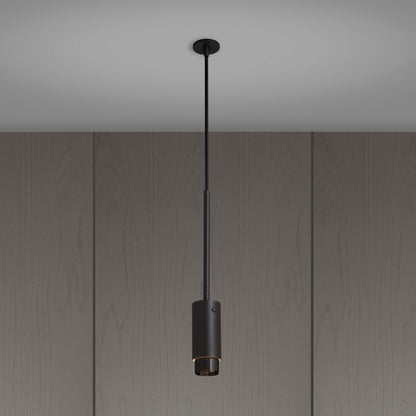 Exhaust Pendant Light / Linear / Graphite Gun metal, Front view.