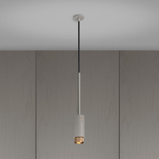 Exhaust Pendant Light / Linear / Stone Brass, Front view.