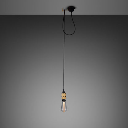 Hooked 1.0 Pendant Light / Nude Brass, front view.