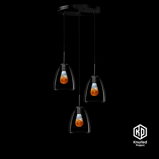 matte black 3 drop molten mood bulbs bell shade product photo 1