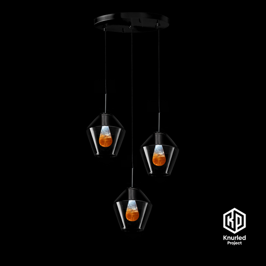 matte black 3 drop molten mood bulbs diamond shade product photo 1