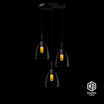 matte black 3 drop lava mood bulbs bell shade product photo 1