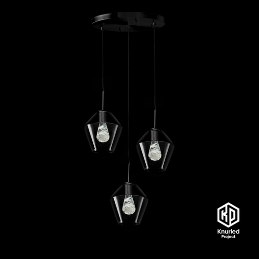 matte black 3 drop smoked mood bulbs diamond shade product photo 1