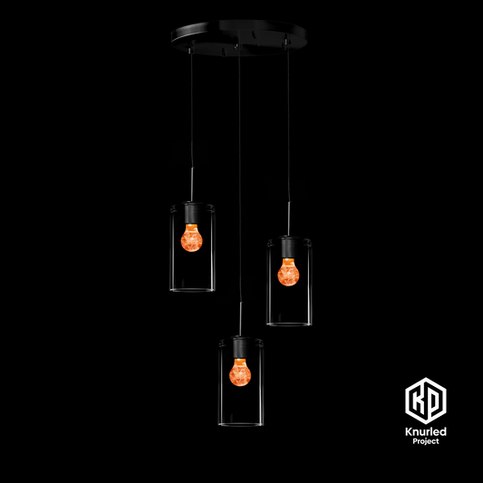 matte black 3 drop blossom mood bulbs cylinder shade product photo 1