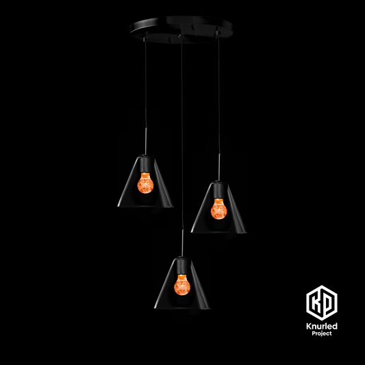 matte black 3 drop blossom mood bulbs cone shade product photo 1