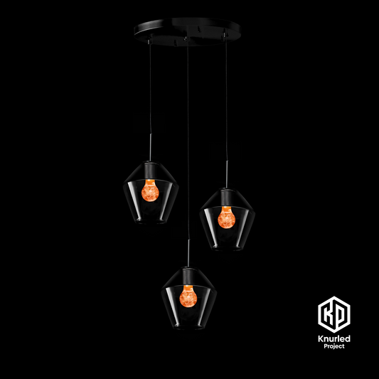 matte black 3 drop blossom mood bulbs diamond shade product photo 1