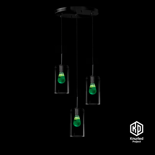 matte black 3 drop crtyptonite mood bulbs cylinder shade product photo 1