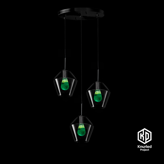 matte black 3 drop cryptonite mood bulbs diamond shade product photo 1