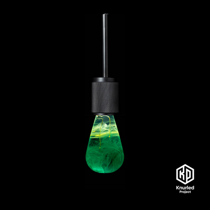 knurled matte black 3 drop pendant cryptonite mood bulb product photo 2