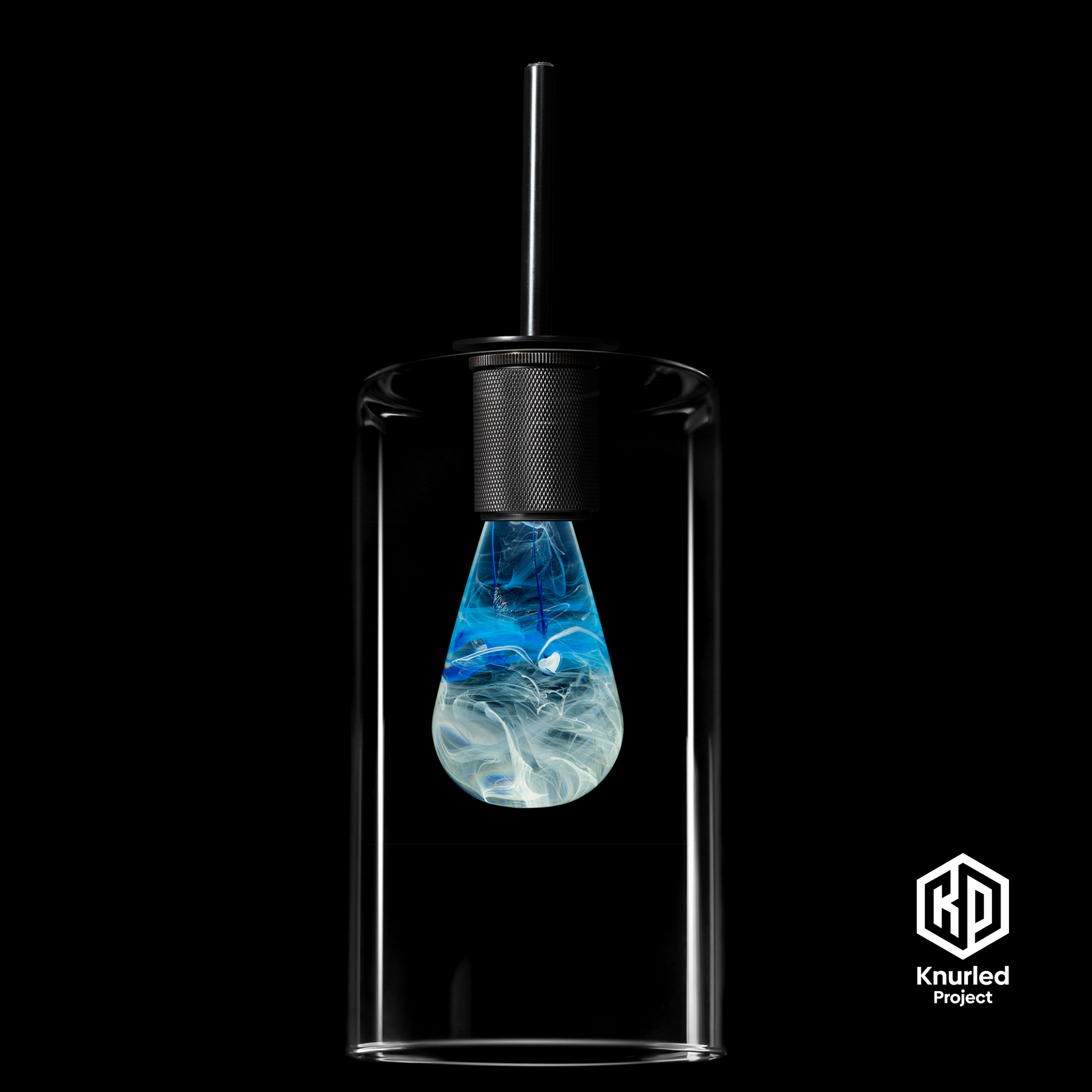 matte black 3 drop glacier mood bulbs cylinder shade product photo 2