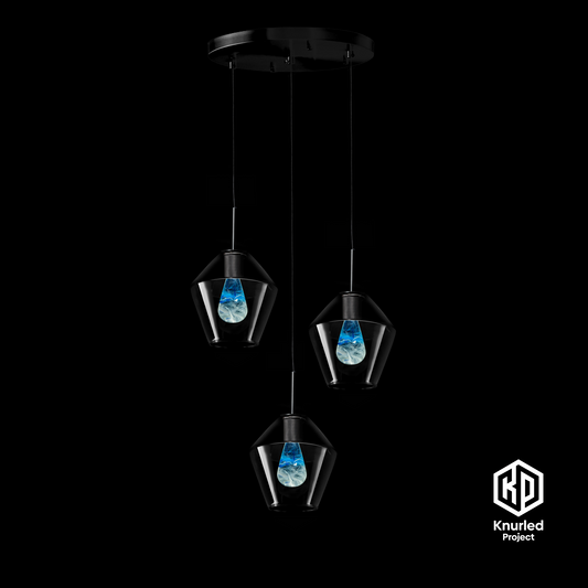 matte black 3 drop glacier mood bulbs diamond shade product photo 1