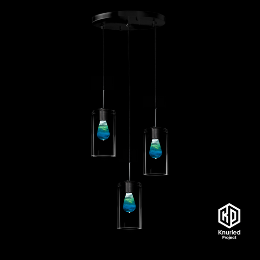 matte black 3 drop ripple mood bulbs cylinder shade product photo 1