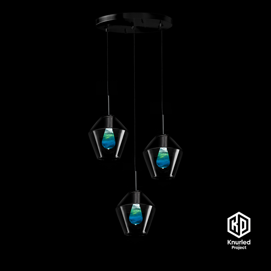 matte black 3 drop ripple mood bulbs diamond shade product photo 1