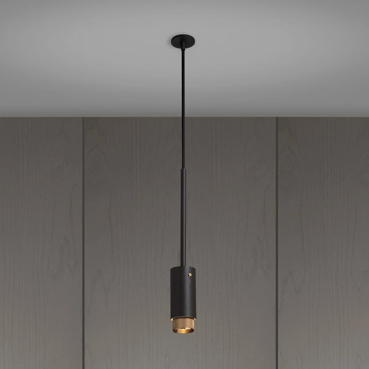 Exhaust Pendant Light / Linear / Graphite Brass, Front view.