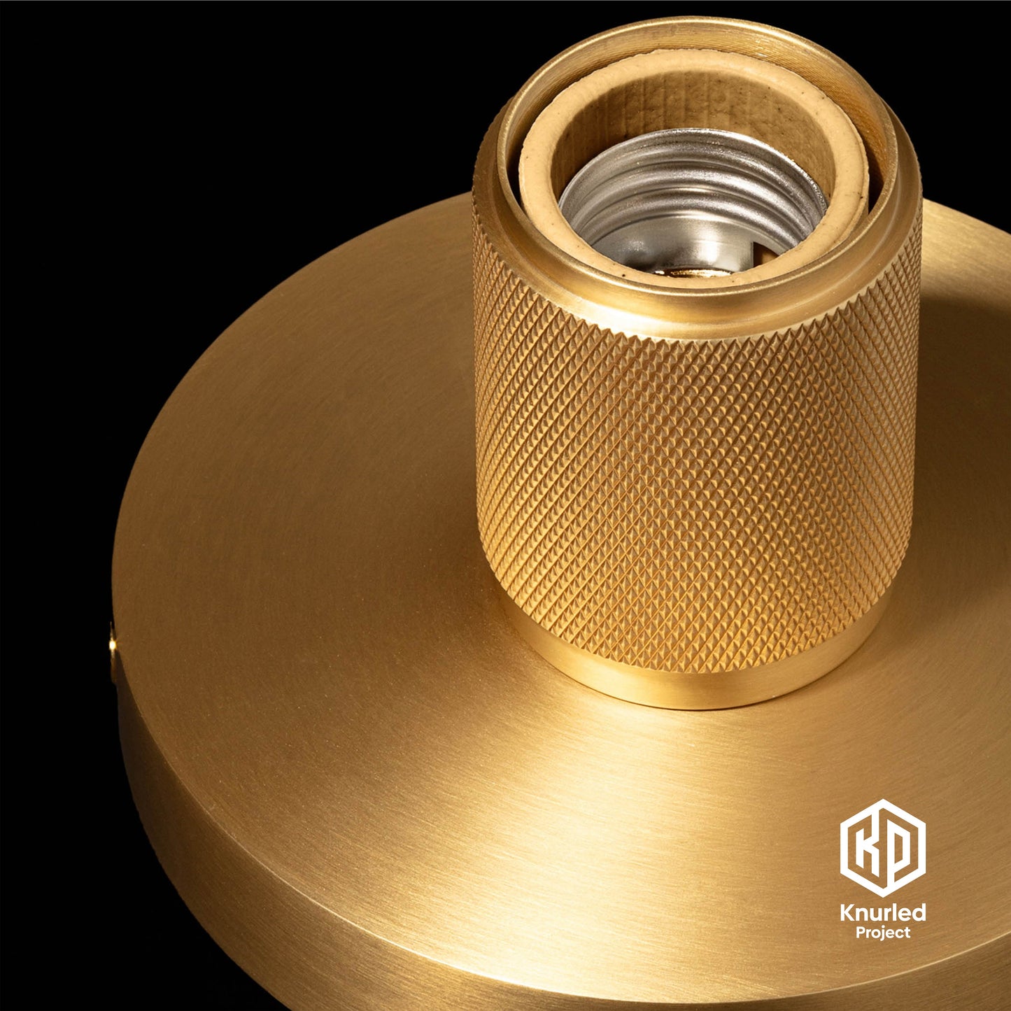 knurled ceiling light brass product photo 3