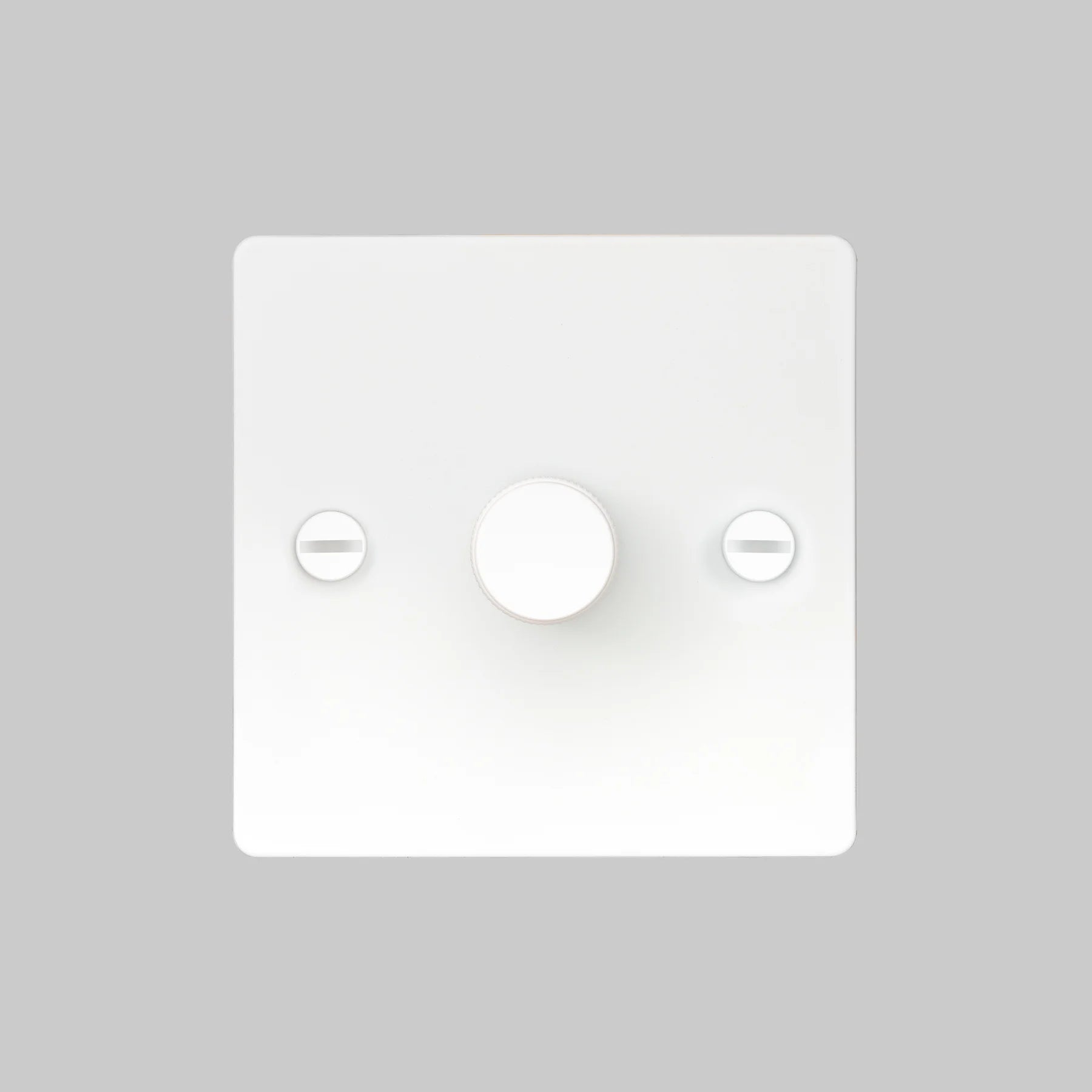 1G Dimmer/ 120W/ White with white details, front view.