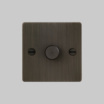 1G Dimmer/ 100W/ Smoked Bronze with smoked bronze details, front view.