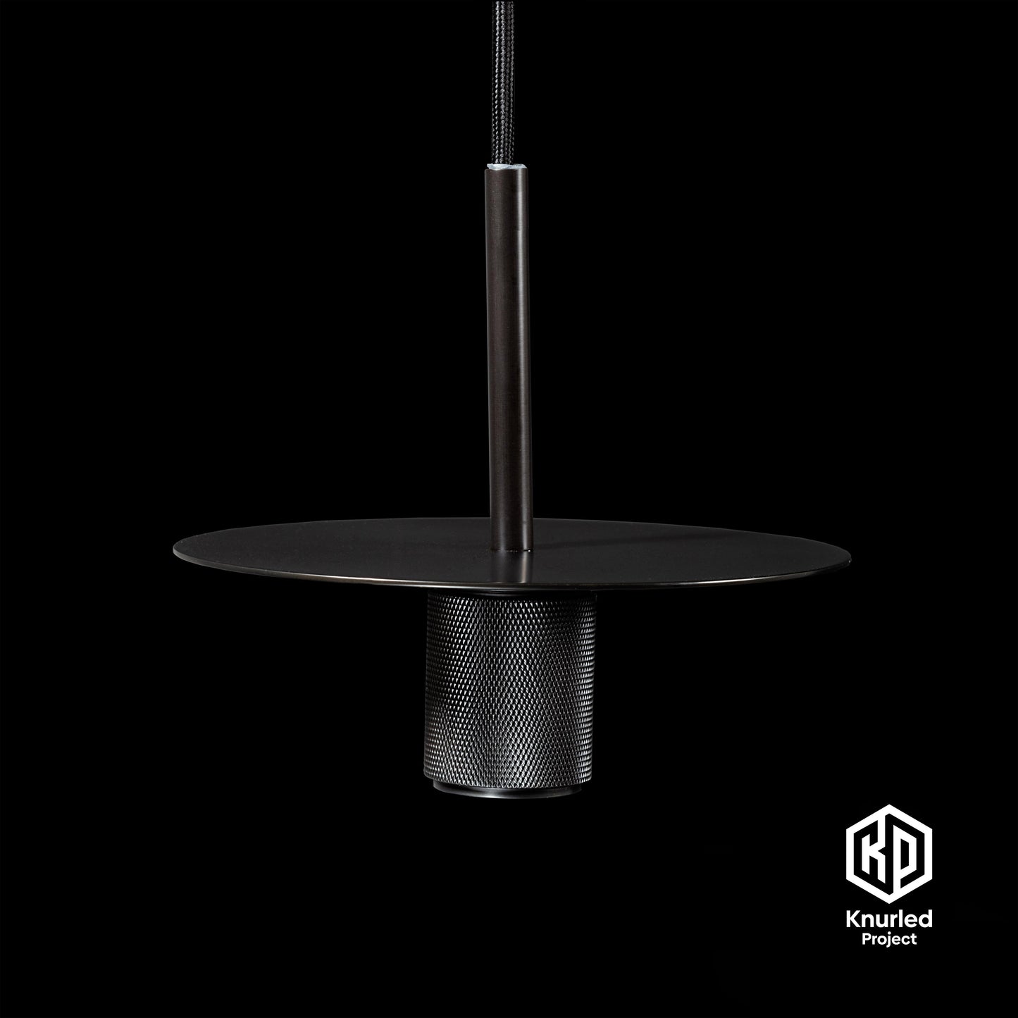 knurled disc pendant light matte black product photo 4