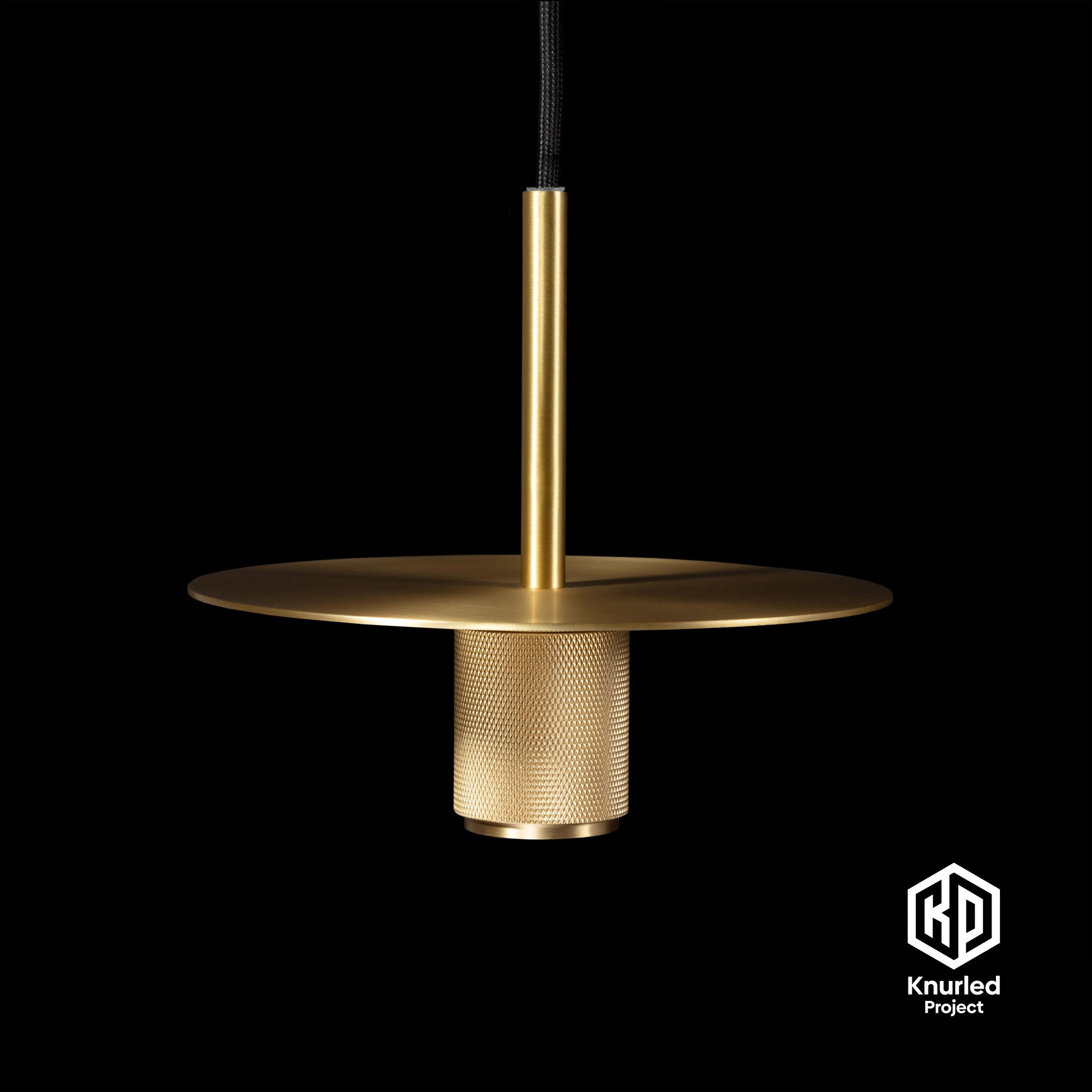 knurled disc pendant light brass product photo 4