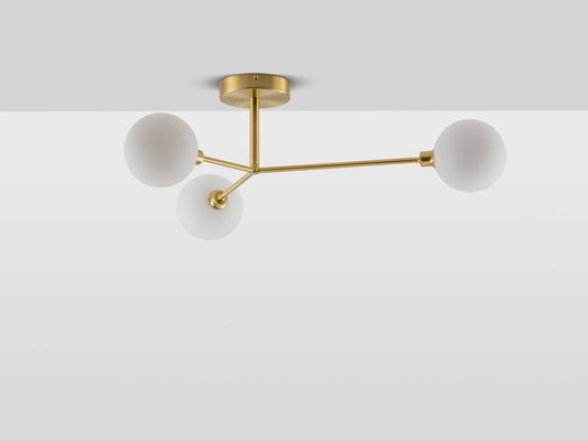 3 Light Flush Ceiling Light bronze, front 