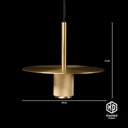 knurled disc pendant light brass product photo 3