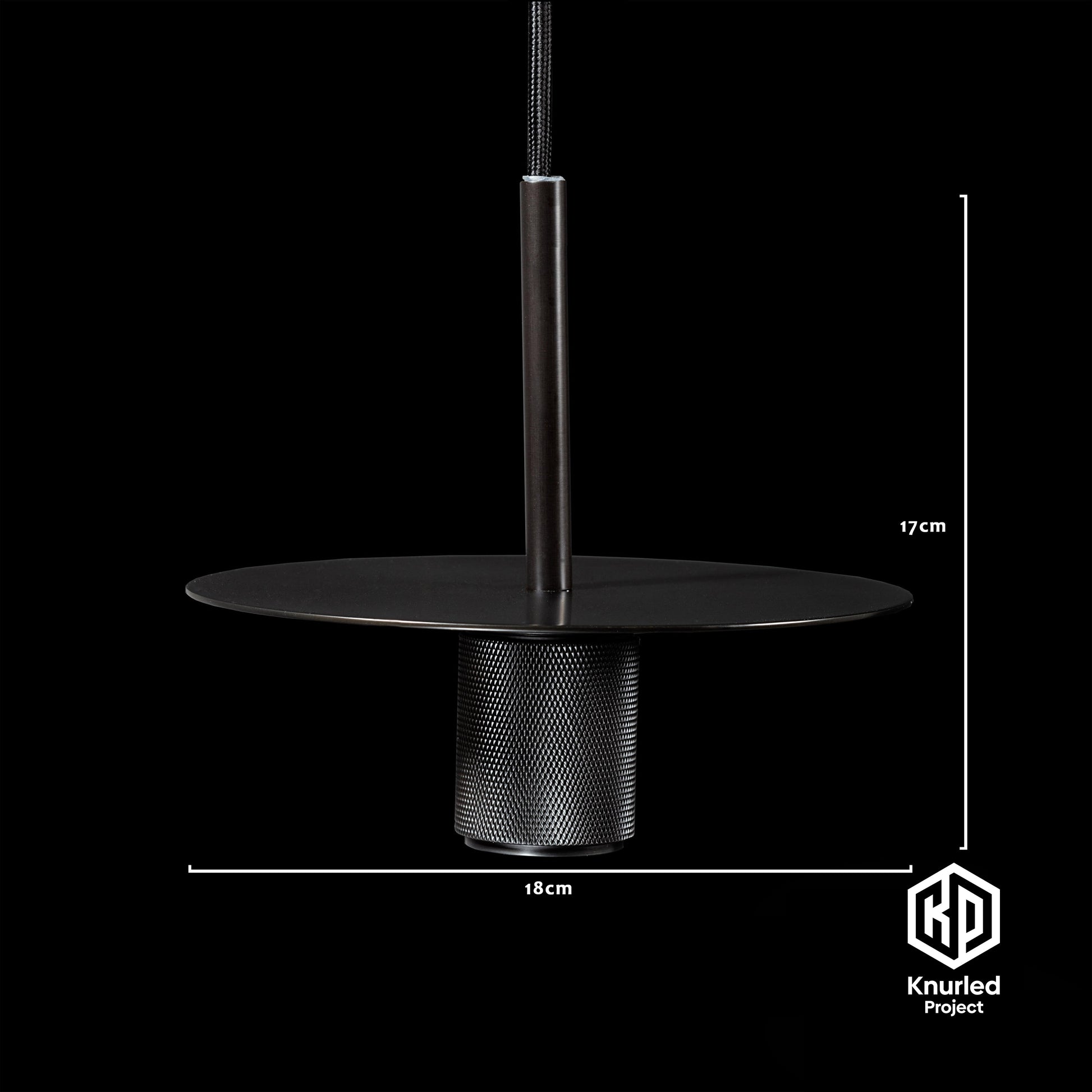 knurled disc pendant light matte black product photo 2