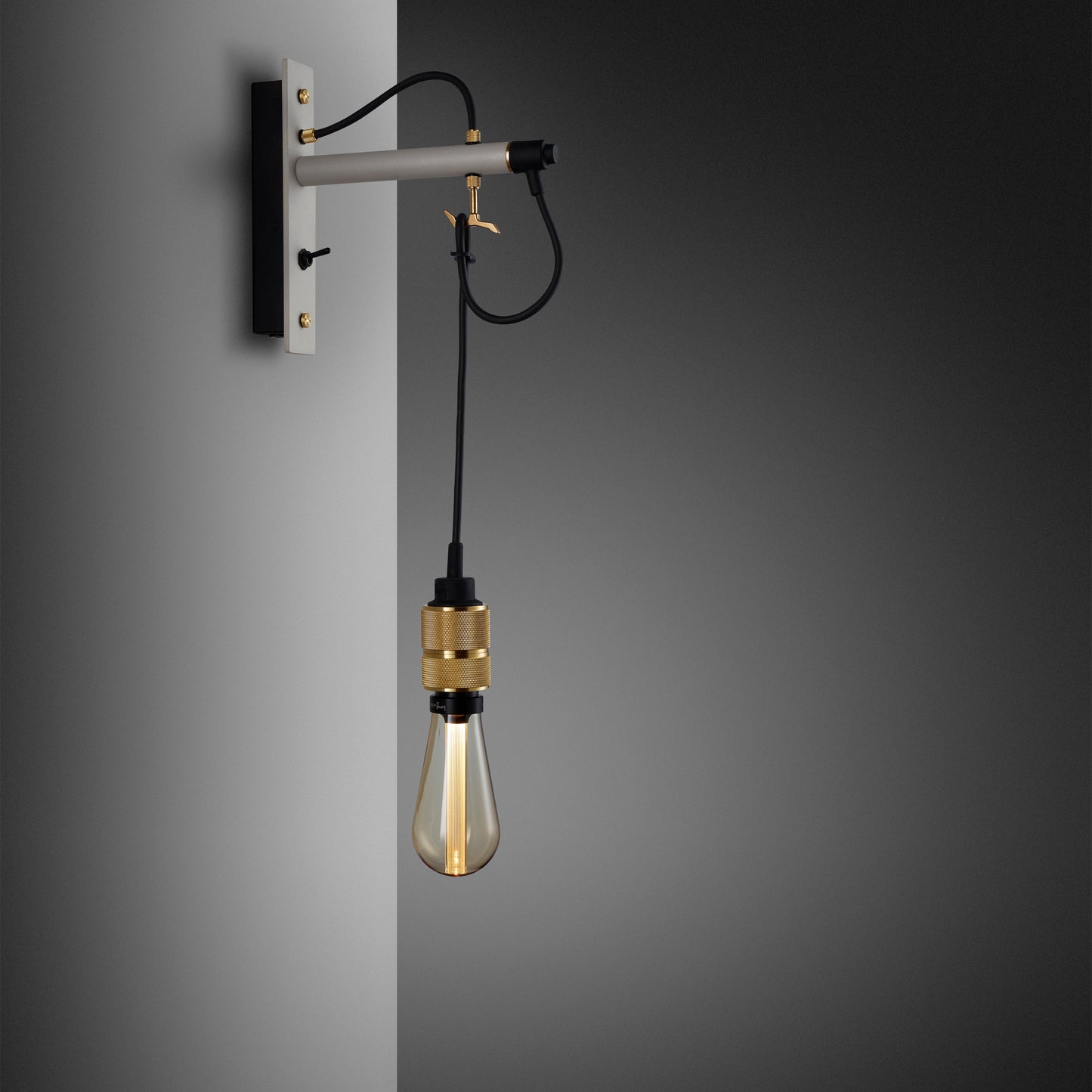 Bronze Hooked Wall Light/ Nude/ Stone gold tinted bulb 