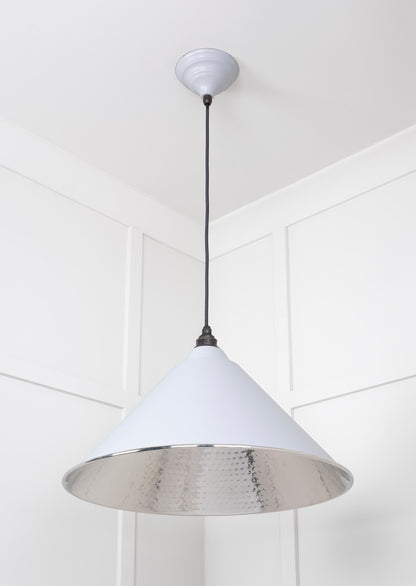 Hammered Nickel Hockley Pendant Light Birch, Underside.