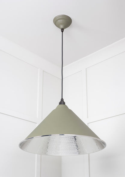 Hammered Nickel Hockley Pendant Light Tump, Underside.