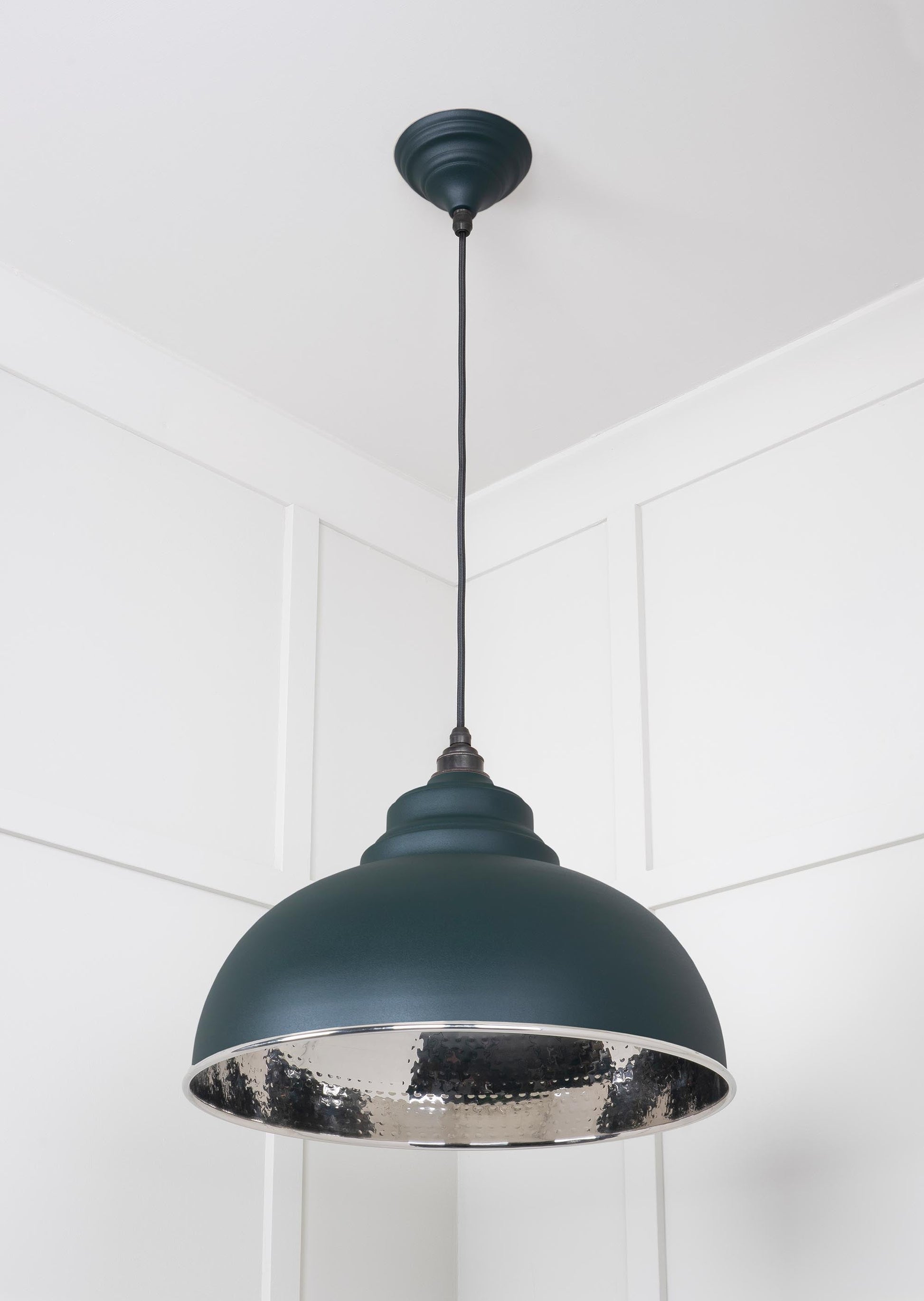 Hammered Nickel Harborne Pendant Light  Dingle, Underside.