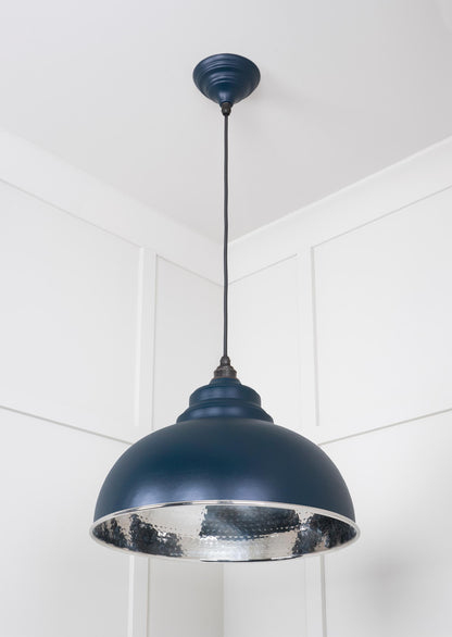 Hammered Nickel Harborne Pendant Light  Dusk, Underside.