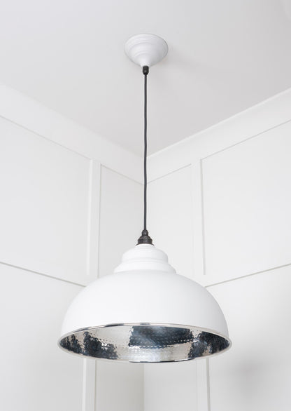 Hammered Nickel Harborne Pendant Light  Flock, Underside.