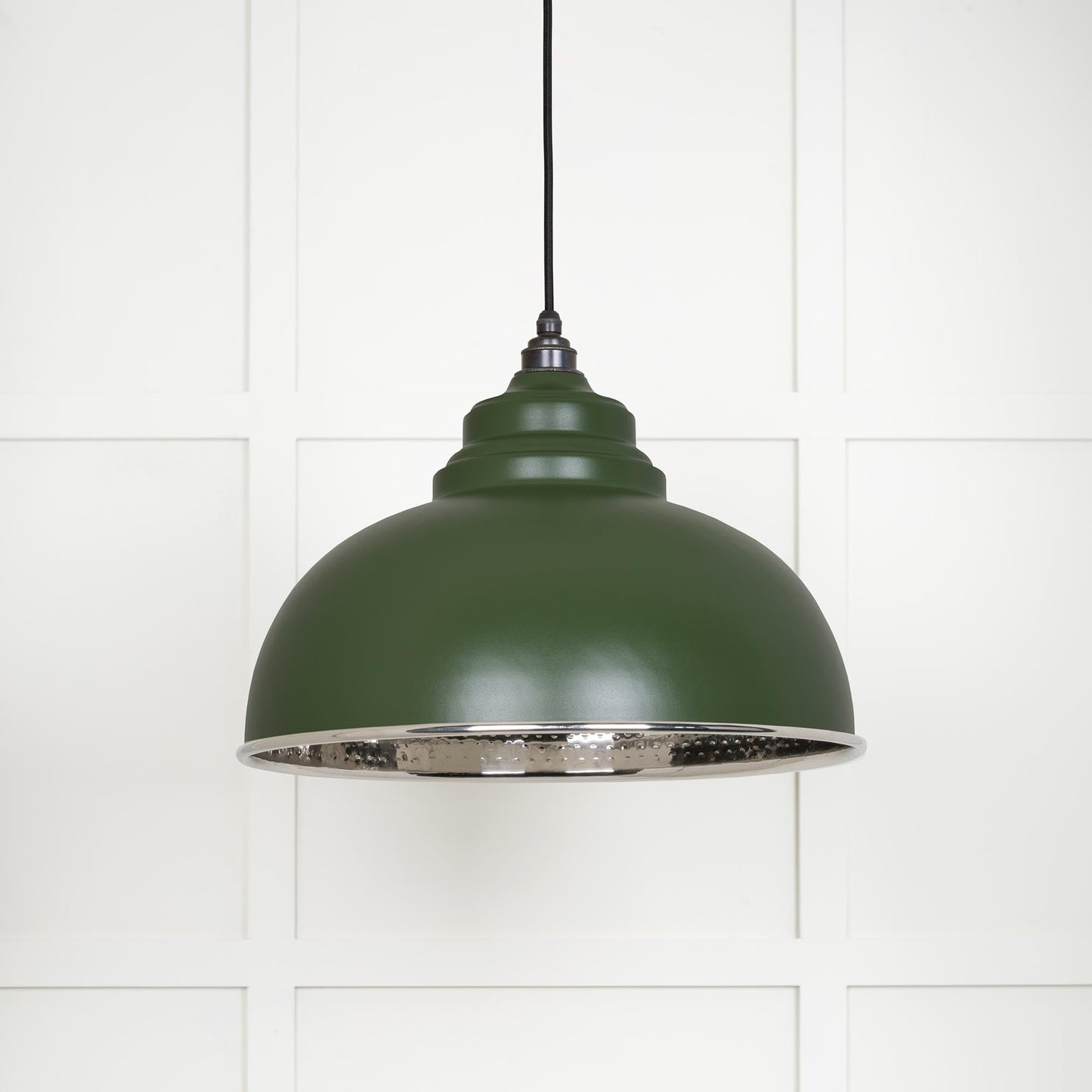 Hammered Nickel Harborne Pendant Light  Heath, Front Side.