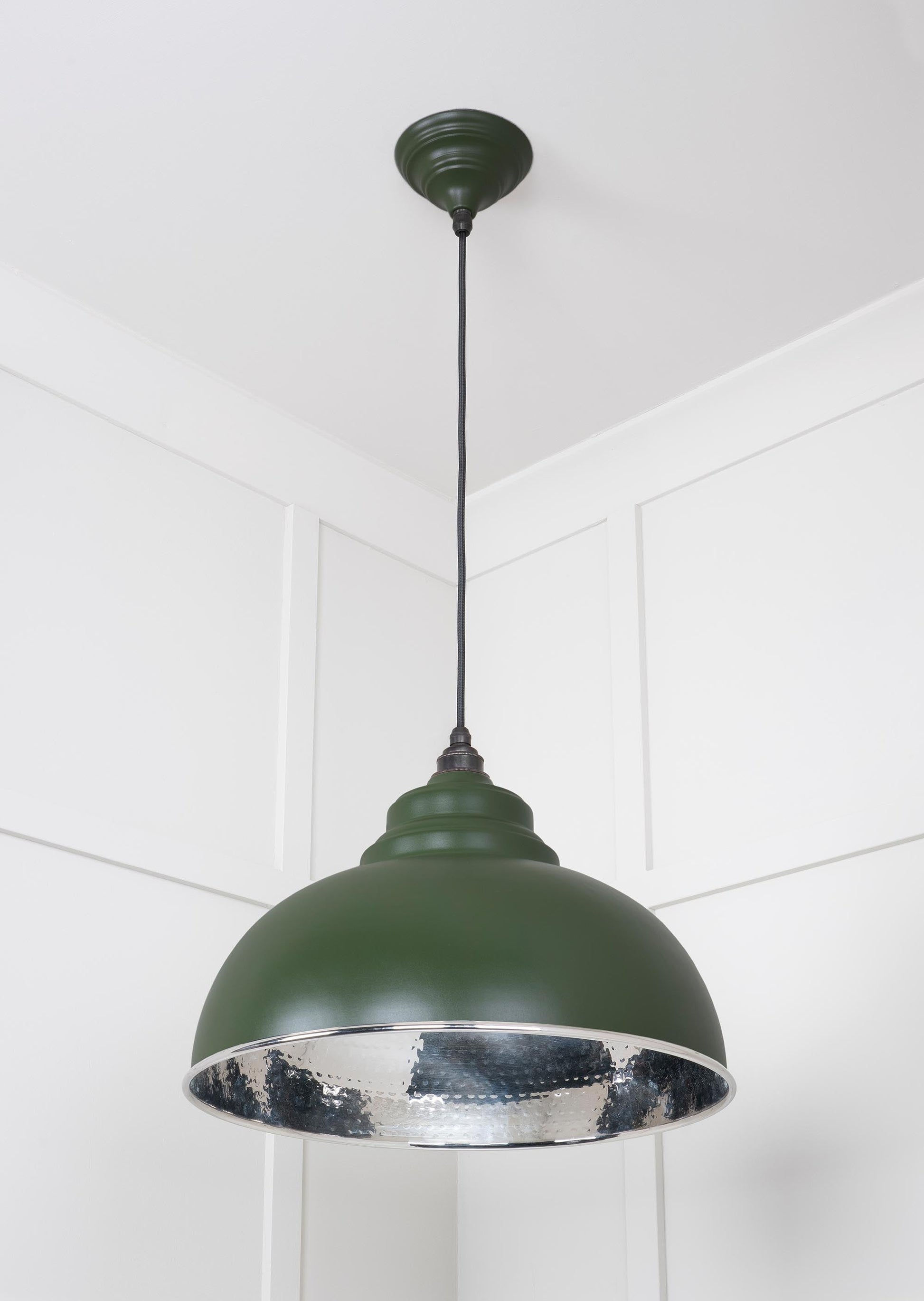 Hammered Nickel Harborne Pendant Light  Heath, Underside.