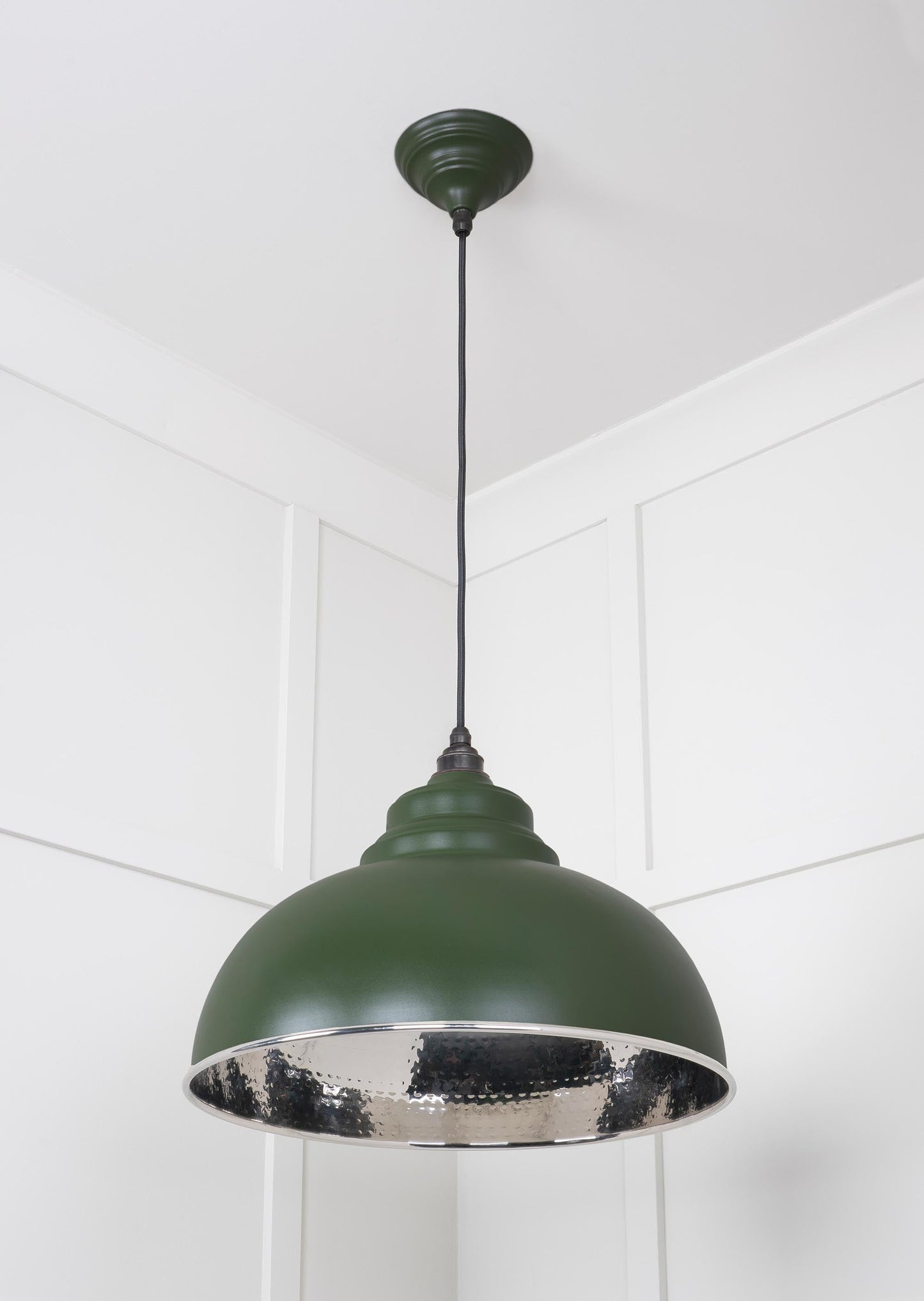 Hammered Nickel Harborne Pendant Light  Heath, Underside.