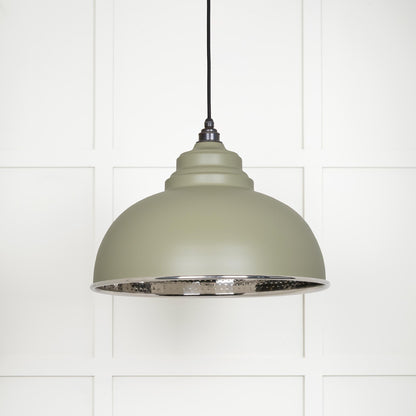 Hammered Nickel Harborne Pendant Light  Tump, Front Side.