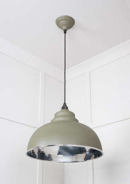 Hammered Nickel Harborne Pendant Light  Tump, Underside.