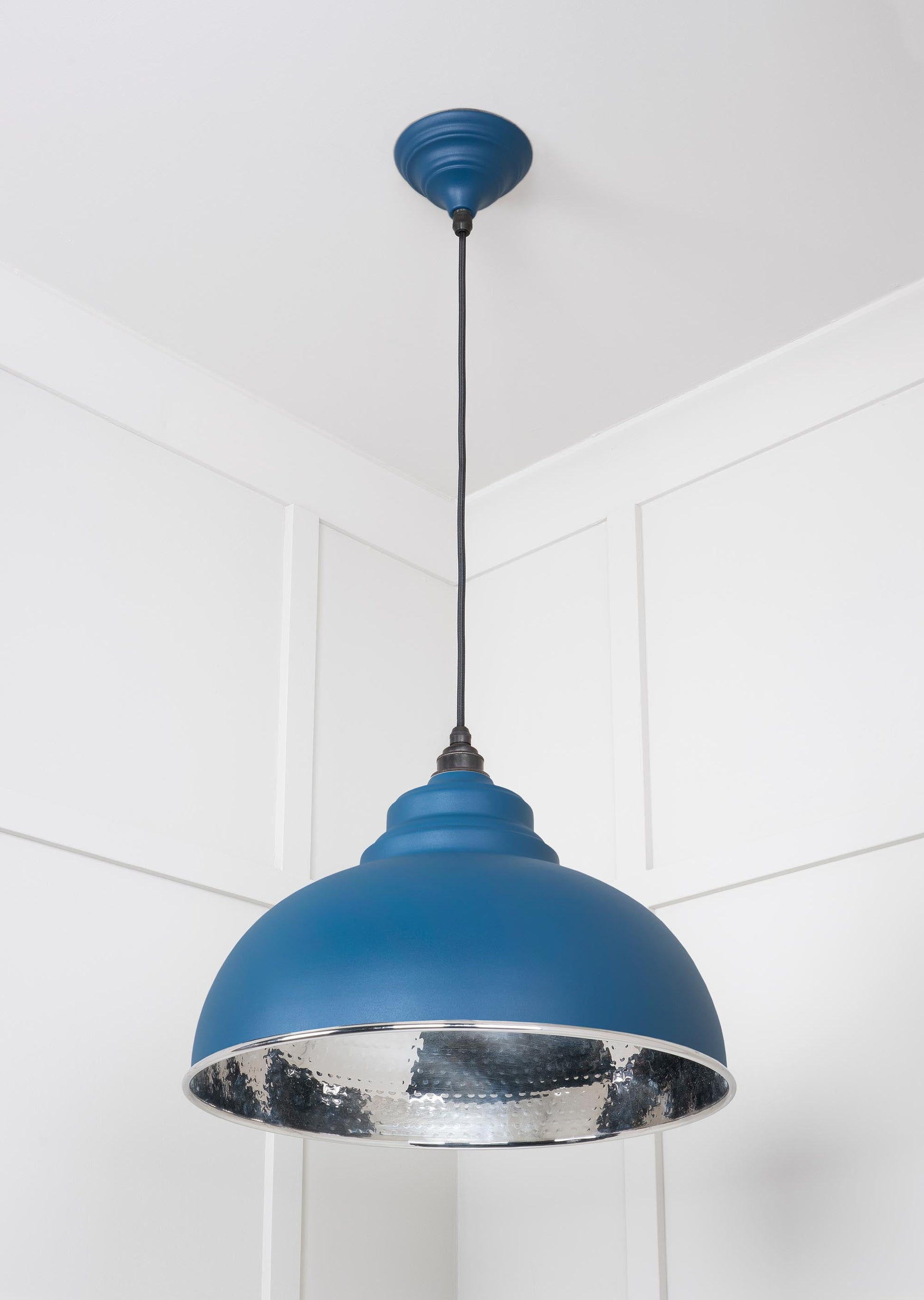 Hammered Nickel Harborne Pendant Light  Upstream, Underside.