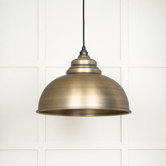 Aged Brass Harborne Pendant Light, Front Side.