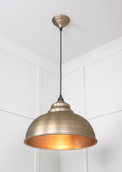 Aged Brass Harborne Pendant Light, Underside.