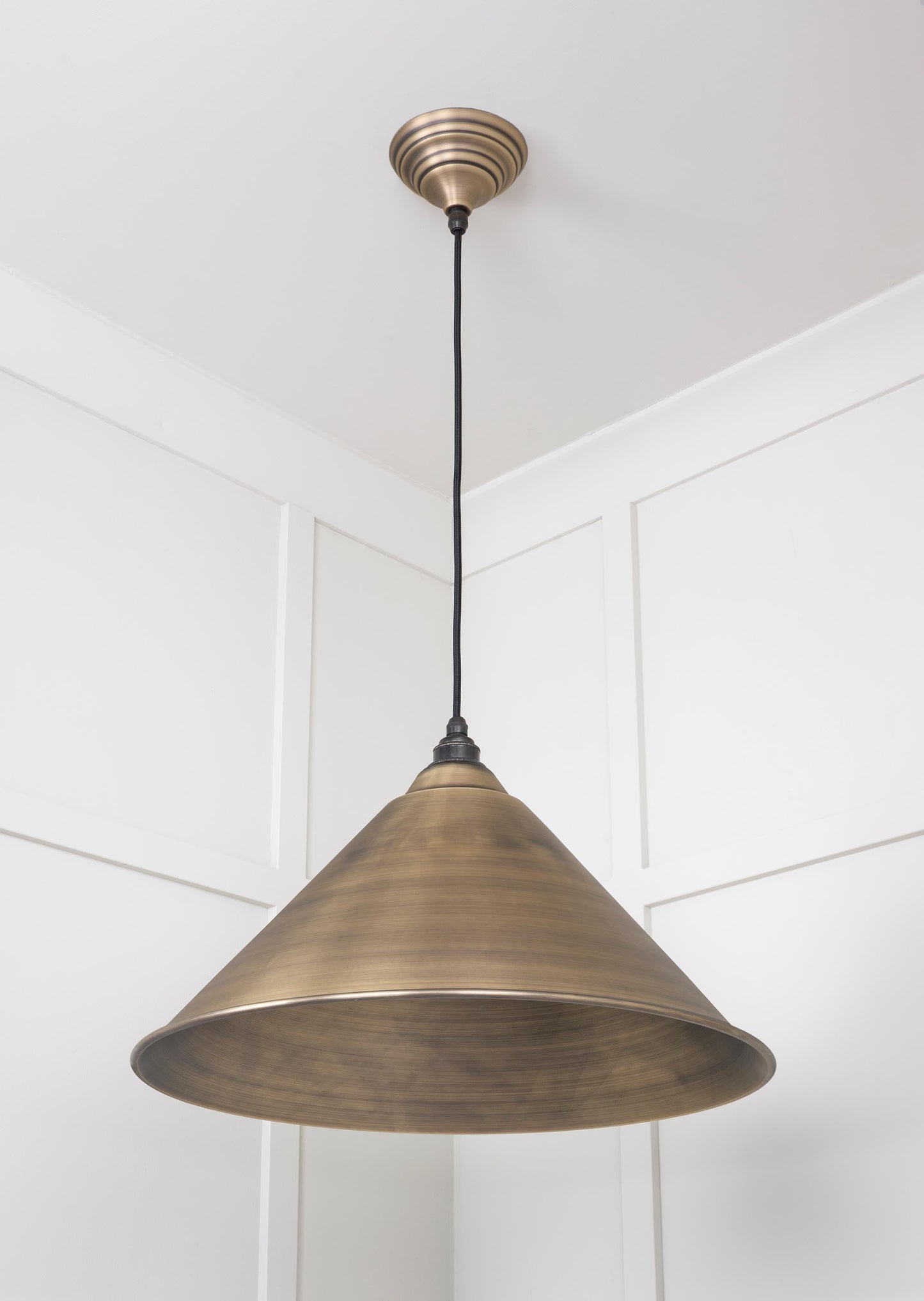 Aged Brass Hockley Pendant Light, Underside.