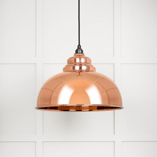 Smooth Copper Harborne Pendant Light Copper, Front Side.