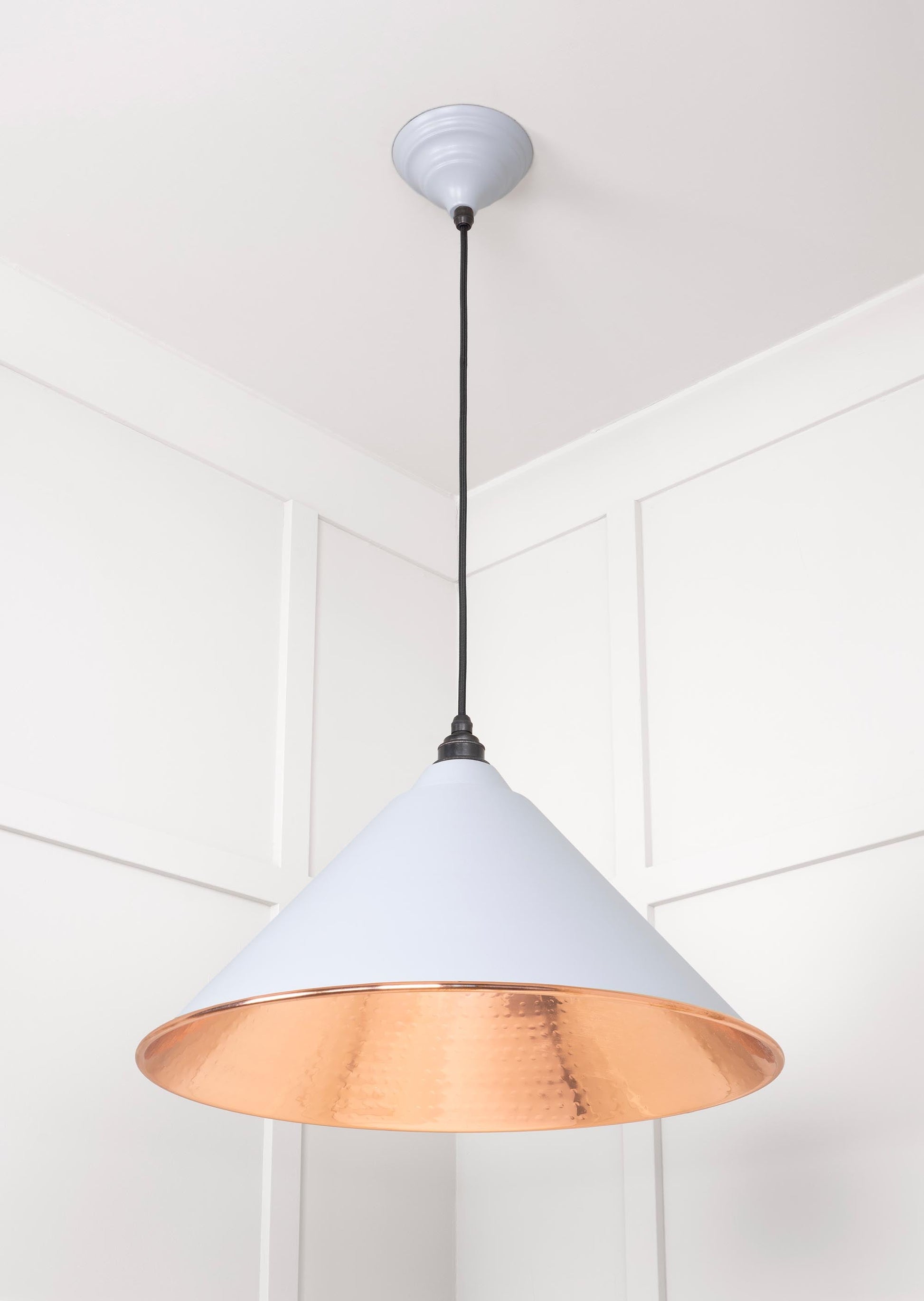 Hammered Copper Hockley Pendant Light  Birch, Underside.