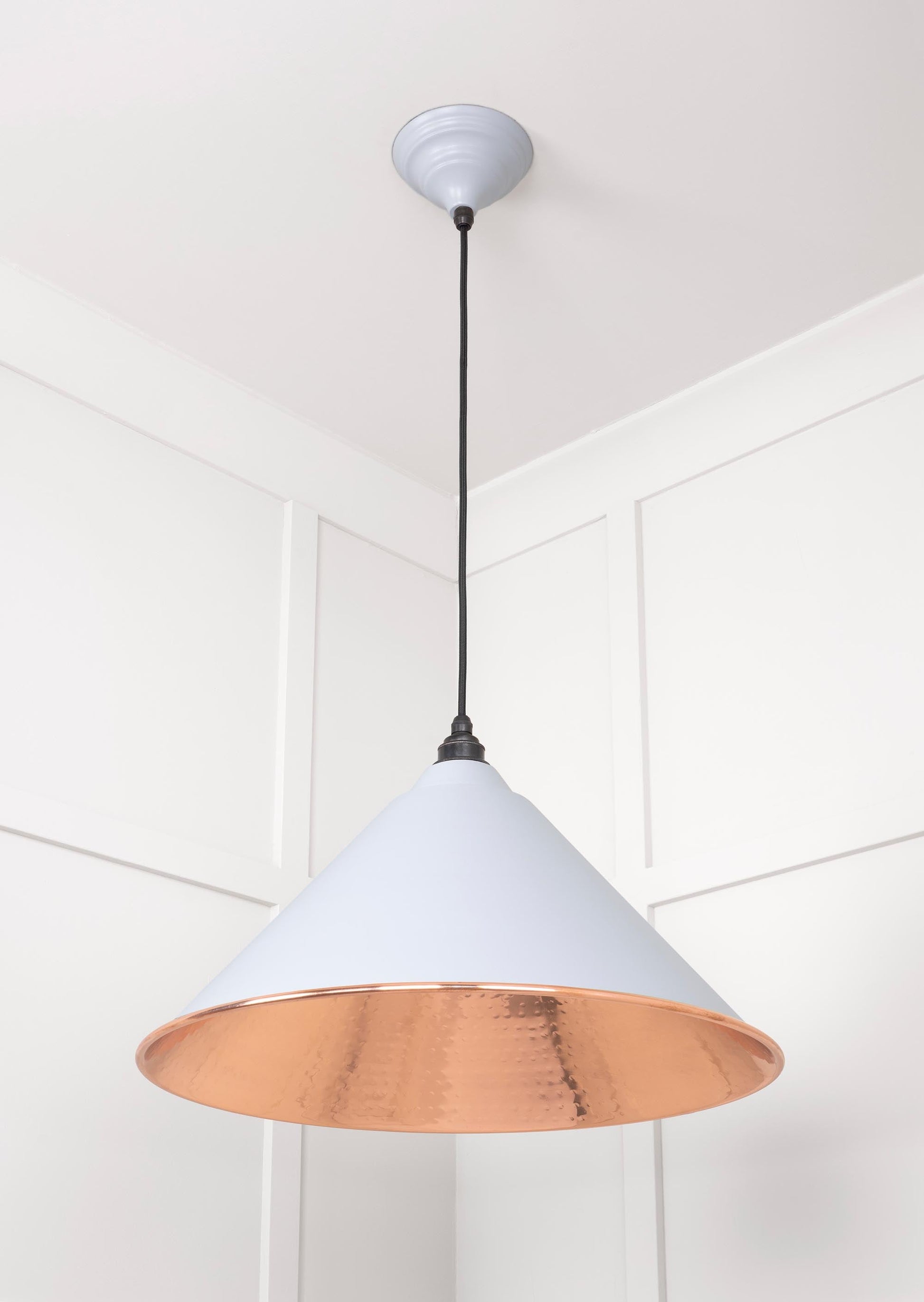 Hammered Copper Hockley Pendant Light  Birch, Underside.