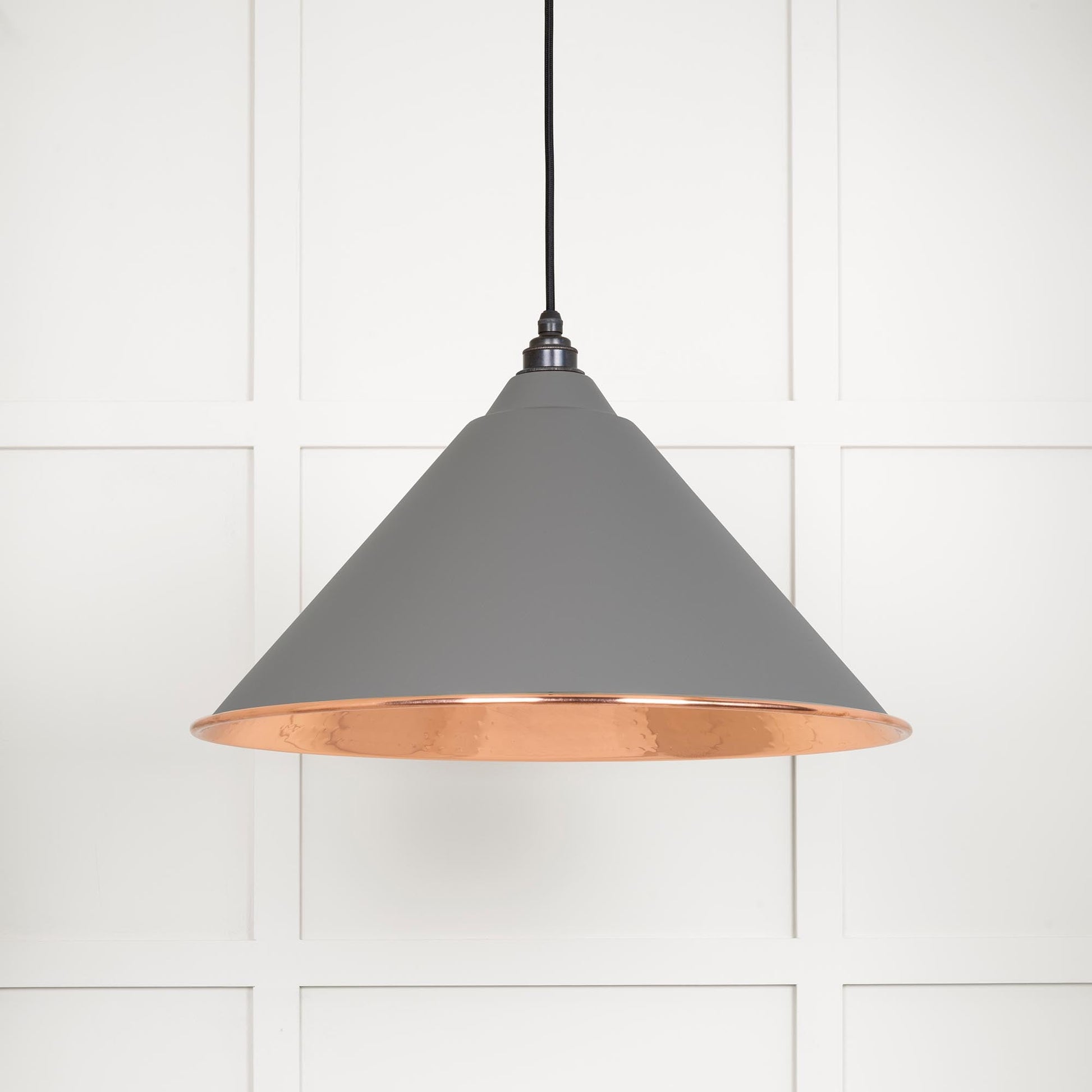 Hammered Copper Hockley Pendant Light  Bluff, Front Side.