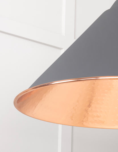 Hammered Copper Hockley Pendant Light  Bluff, Detailed close up view of pendant.