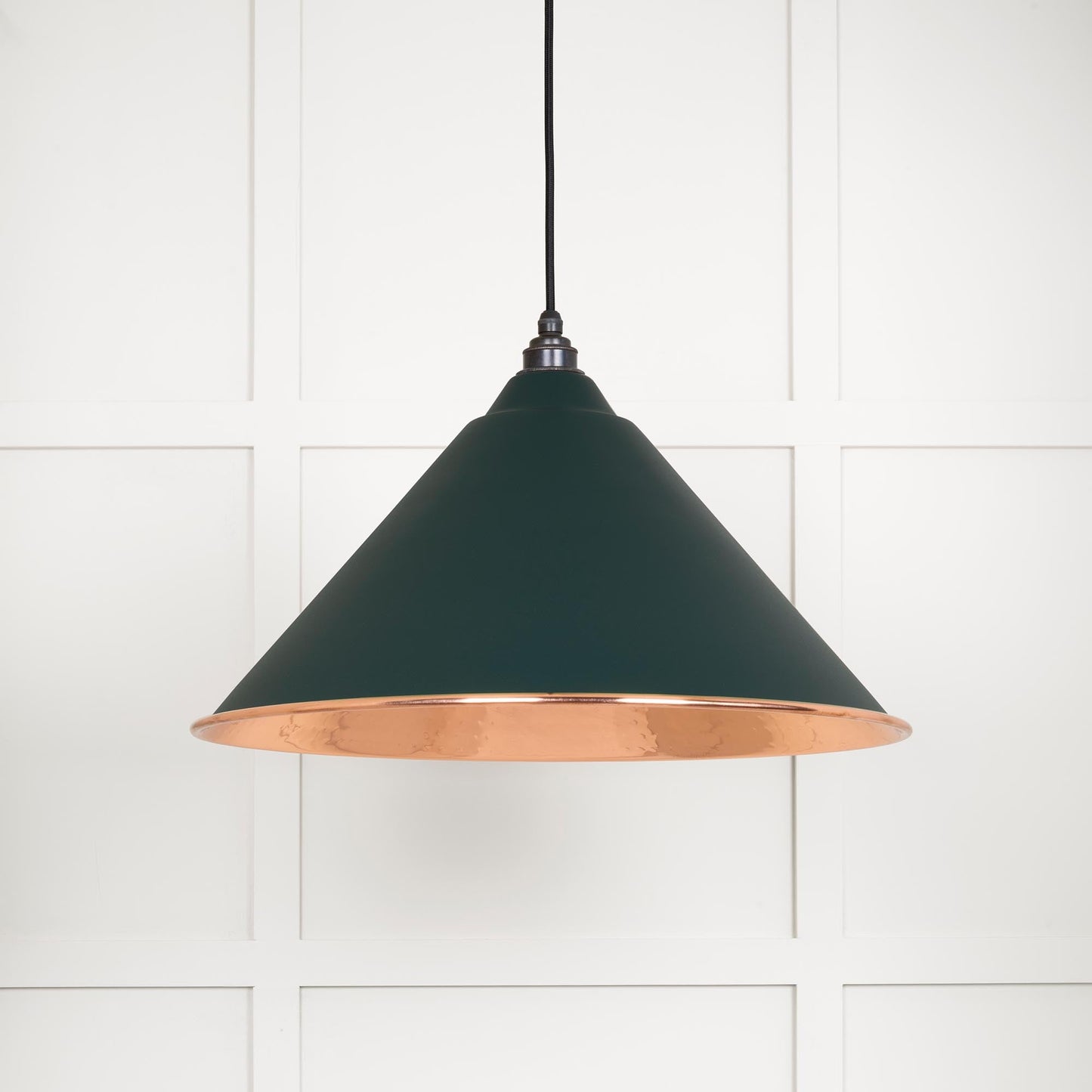 Hammered Copper Hockley Pendant Light  Dingle, Front Side.