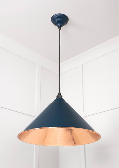 Hammered Copper Hockley Pendant Light  Dusk, Underside.