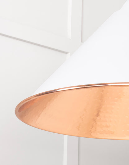 Hammered Copper Hockley Pendant Light  Flock, Detailed close up view of pendant.