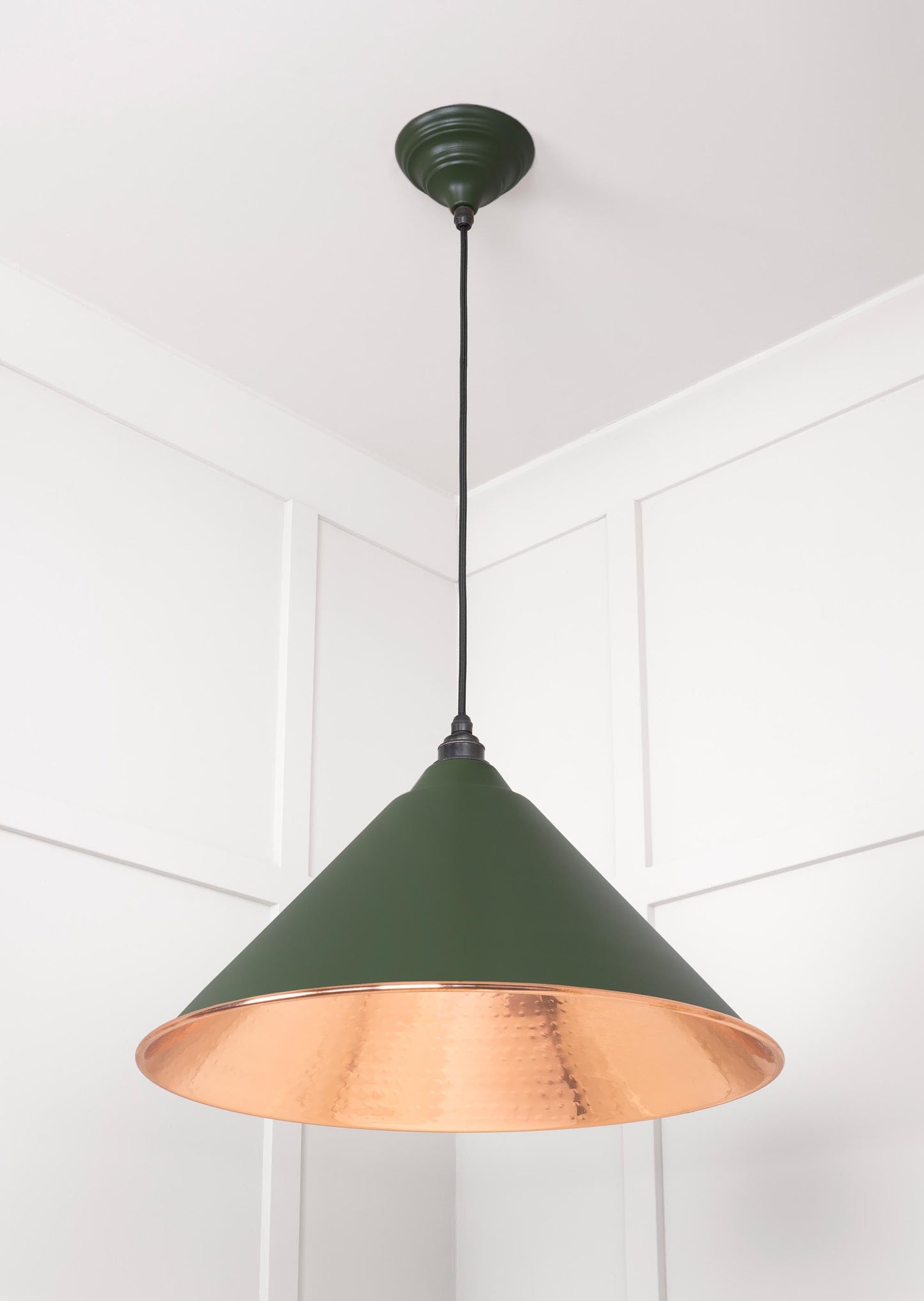 Hammered Copper Hockley Pendant Light  Heath, Underside.